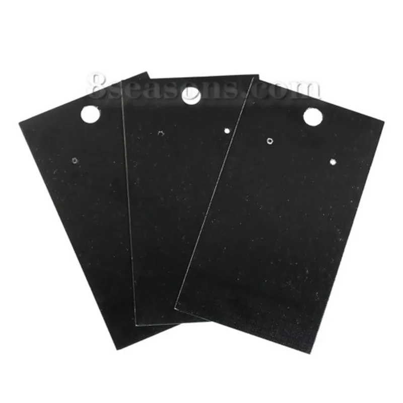 

50PCs 9x5cm Paper Label Tag DIY Jewelry Earrings Display Card solid color black Rectangle garment labels clothing accessories