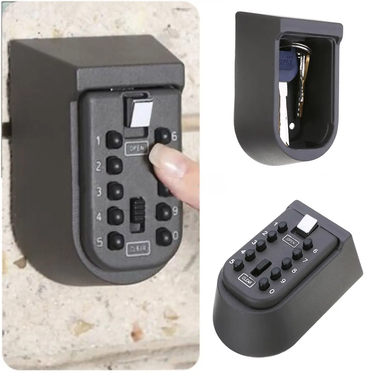 Outdoor Safe Key Box Mayitr Wall Mounted Key Storage Organizer