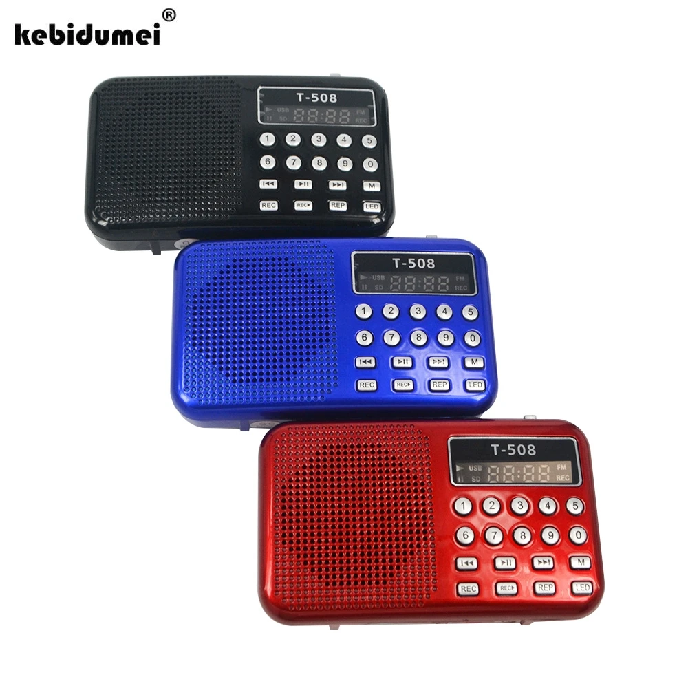

Good Portable Internal utility LED Stereo FM Radio Speaker Support USB TF Card MP3 Music Player T508 Mini Magnetic Speaker