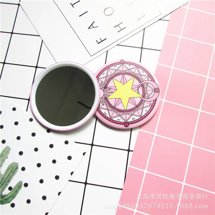 

Card Captor Sakura Kuroshitsuji Cute cartoon Cardcaptor Sakura mirror small round animation magic array makeup mirror property