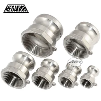 

MEGAIRON BSPT 1/2"-2" Type A Trash Pump Adapter Male Cam Lock Cam Groove Fitting with Female Pipe Threads SUS316 Camlock 250Psi