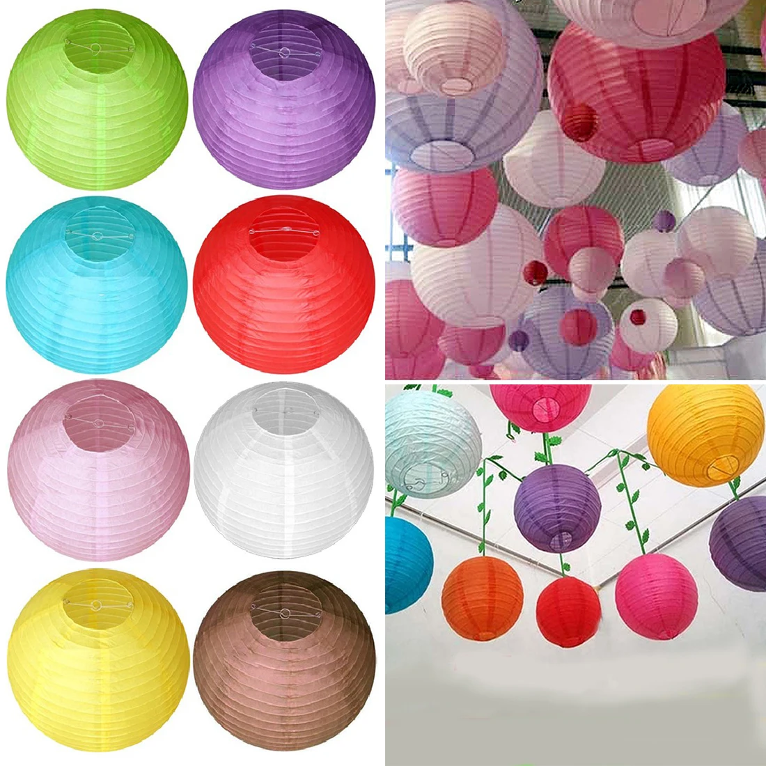 

Round Decorative Rice Paper Chinese Paper Lanterns Lamp Shade with Frame for Wedding Birthday Party Hanging Decor 20cm/30cm/40cm