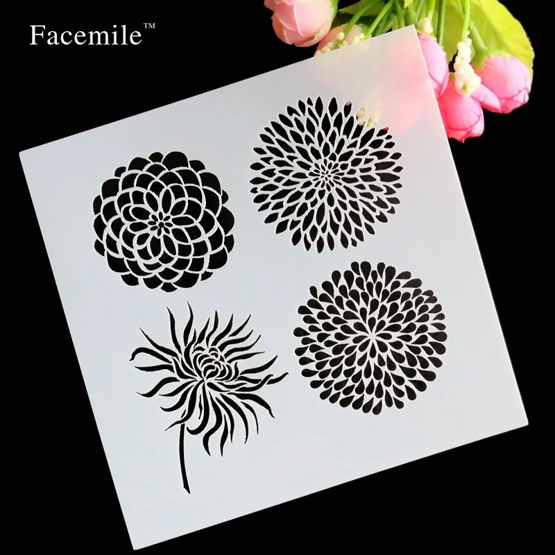 Square Coffee Cake Dessert Sugar Dusting Spray Decorating Stencil