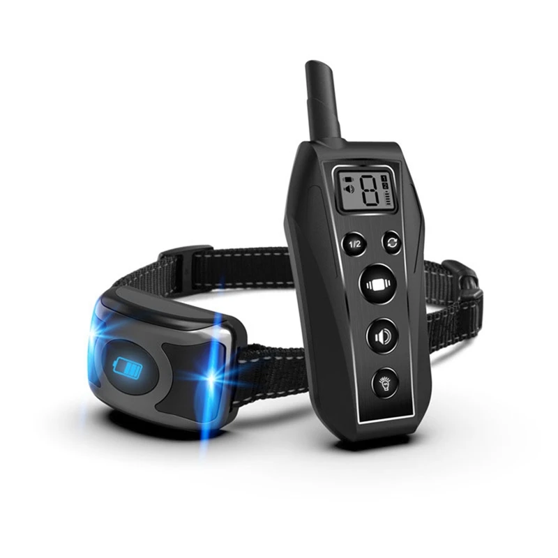 

Electric Dog Training Collar Pet Remote Control Anti-Barking Device Waterproof Shock Vibration Sound Reflective Collar