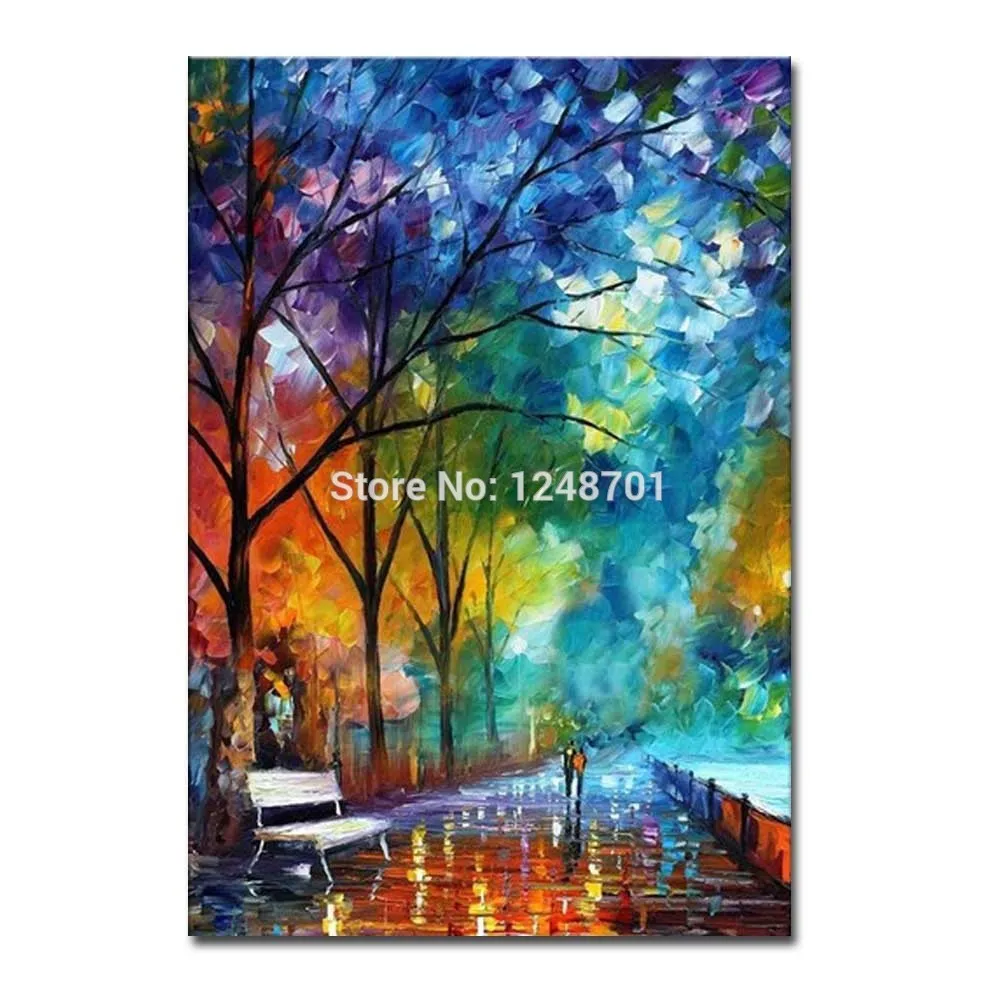 

Modern Abstract Palette Knife Impasto Lanscape Oil Painting On Canvas Night Scenery Art Wall Pictures For Living Room Home Decor