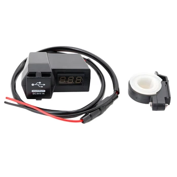 

Motorcycle 2 USB Power Socket Charger With LED Voltage Voltmeter 3.1A