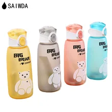 

SAIWDA 380ml-500ml New Student Sports Outdoor Colorful Portable Water Bottle Children Cartoon Frosted Plastic Kettle