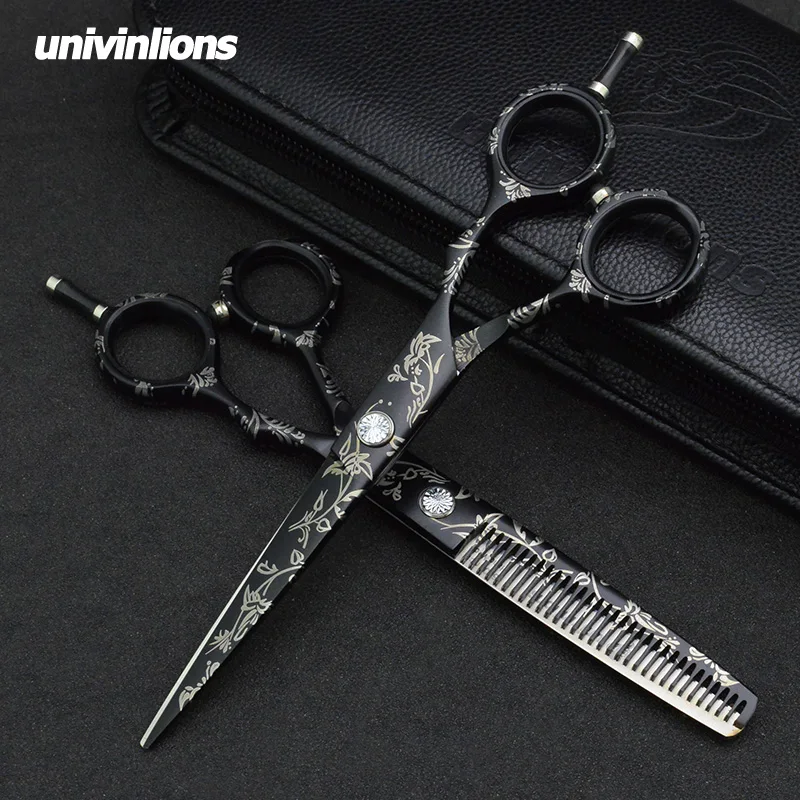

5.5" clearance sale black red hair scissors hairdresser ciseaux coiffure thinning shears japanese scissors pinking haircutter