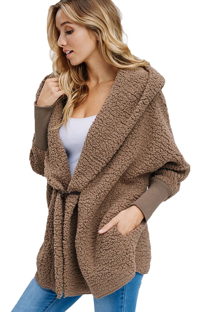 Coffee-Woolen-Fur-Horn-Button-Oversize-Jacket-LC85230-17-3