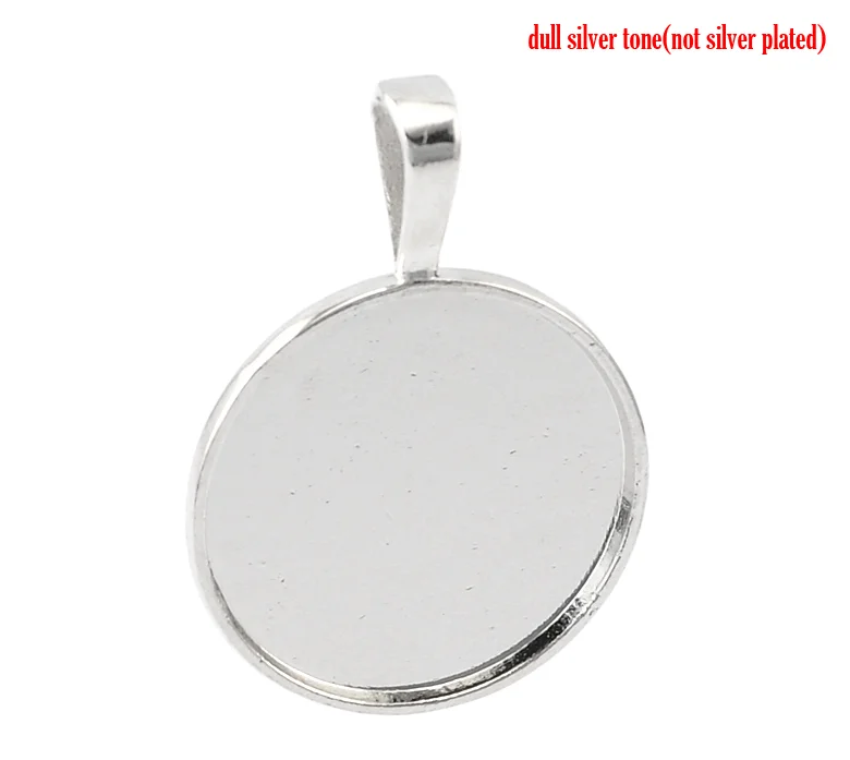 

Doreen Box Lovely 10PCs Silver Tone Round Frame Cabochon Setting Pendants 39x27mm(1 4/8"x1 1/8")(Fit 25mm) (B21632)