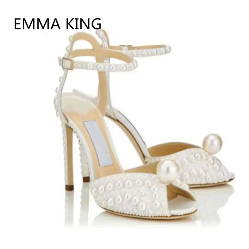 pearl stud gladiator sandals