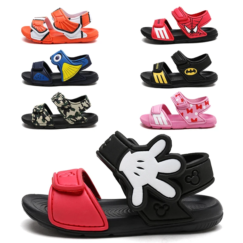 preço Sapatos crianças 2018 Verão Dos Desenhos Animados Micky e Minnie Bebê À Prova D Água Sandálias para Meninas Sapatos de Praia Indoor Chinelos Anti Slip