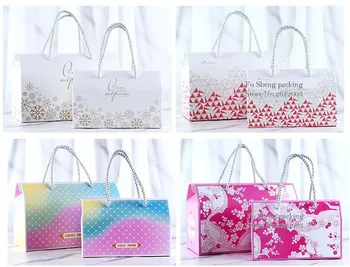 

20*10*13.5cm 26*13*17.5cm Paper Hand Bags Stand Paper Box With Handle Walnut Dry Fruit Tea Cookie Gift Packaging Bag 100pcs/lot