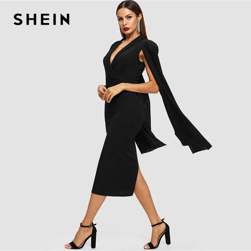 SHEIN Платье Карандаш С Оригинальным Рукавом Стильное Вечернее Длинным