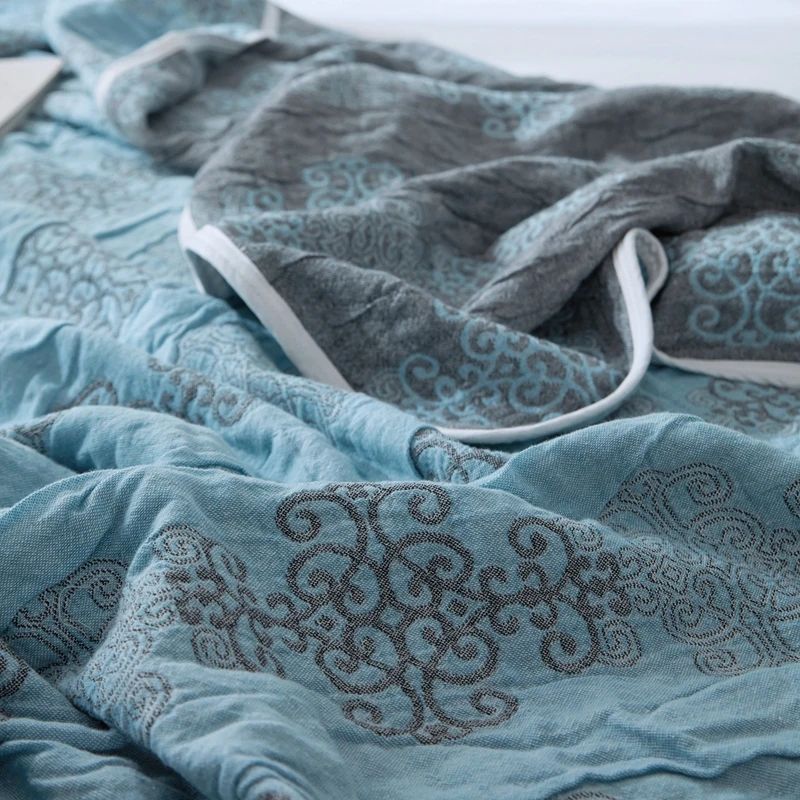 Хлопковое одеяло в японском стиле s для кроватей, летнее хлопковое покрывало, красное, синее, домашний декор, махровое, машинная стирка, полотенце, одеяло на кровать