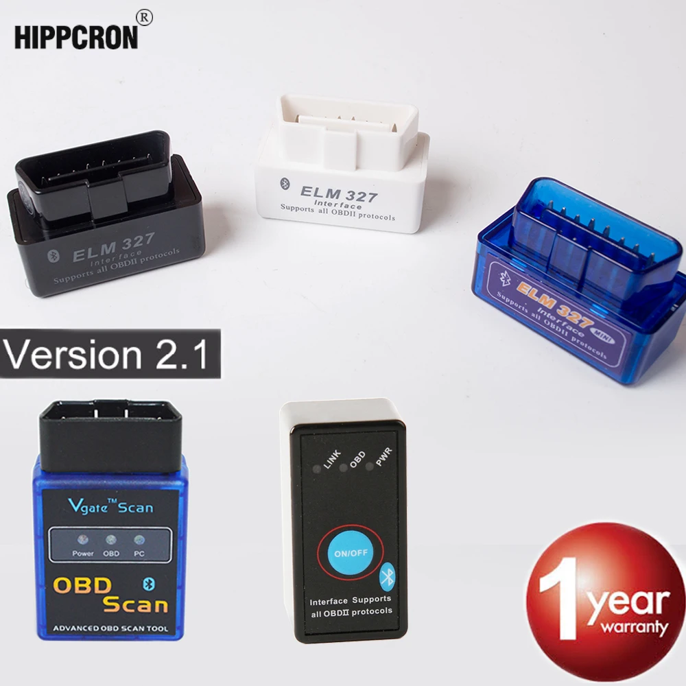 Hipppcron Bluetooth MINI ELM327 V2.1 V1.5 OBD2(без диска)/OBDII ELM 327 для Android Крутящий момент Автомобильный сканер кода