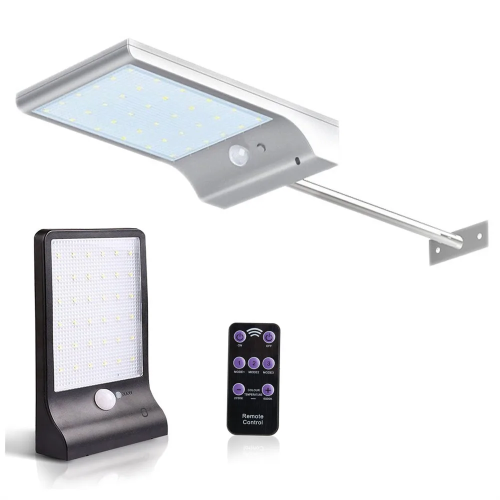 

Garden Wireless Solar Light 48led PIR Motion Sensor With Remote Control and Pole Solar Powered Wall Lamps For Outdoor Lighting