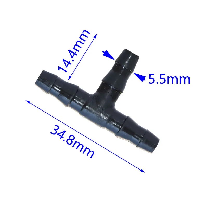 Шланг для полива тройник 3 Way 4/7 шланга колючая 1/4 "Футболка сад сплиттер вододелителя туман разъем адаптера 500 шт