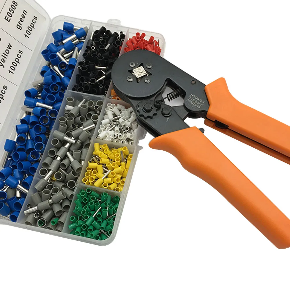 

800pcs Crimp Terminals 1pcs Wire Crimping Pliers Tool Ferrule Crimper LB88
