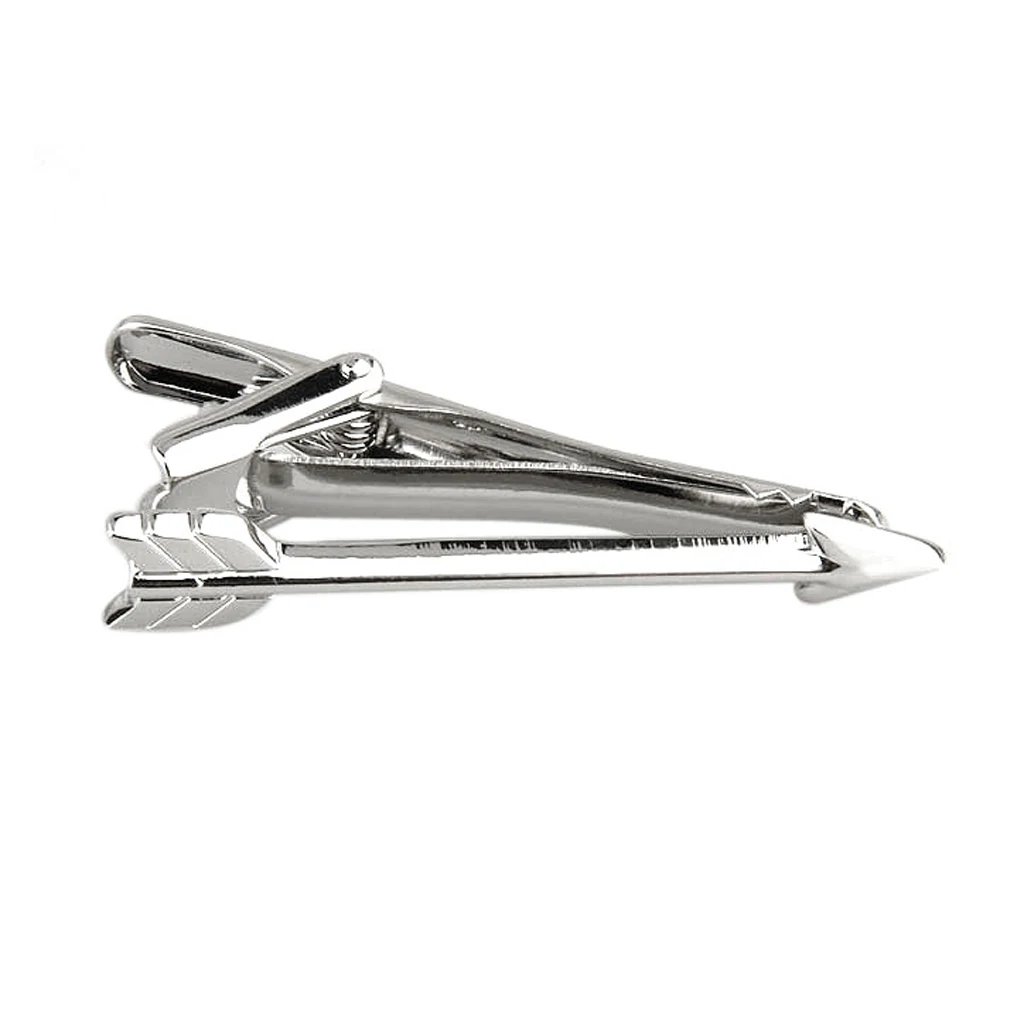 Mens Silver Arrow Tie Bar Necktie Clip Clasp Pin for Wedding Gift Jewelry Anniversaries Office Meetings