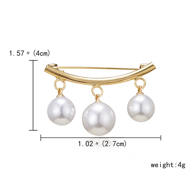 Elegant Pin Fashion Simple Pearl Brooch For Women Charm Cardigan Dress Coat Wearing Enamel Accessories Party Jewelry Gifts