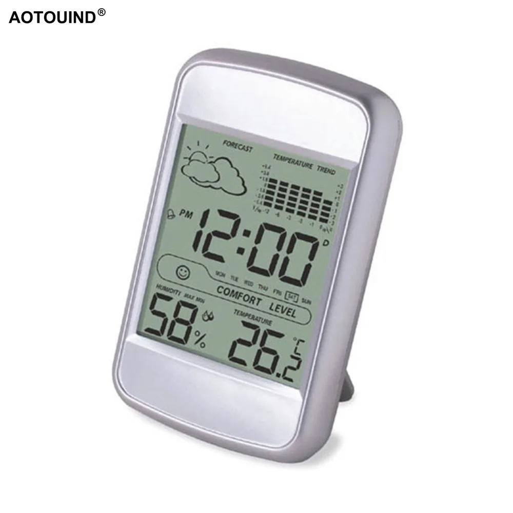

AOTOUIND Digital Wireless Weather Station with Indoor Digital Thermometer Hygrometer Alarm Snooze Clock #T09