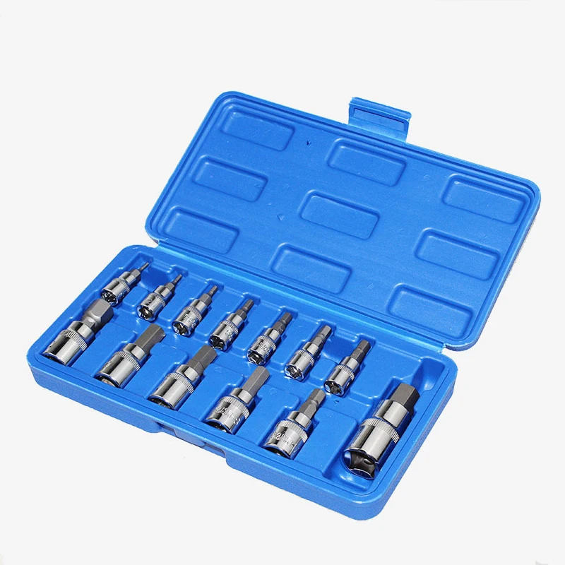 

13pcs Hex Socket Set Head for Torque Spanner Ratchet Socket Wrench 1/4 3/8 1/2 Inch Drive Hex Key Allen Head Socket Bits