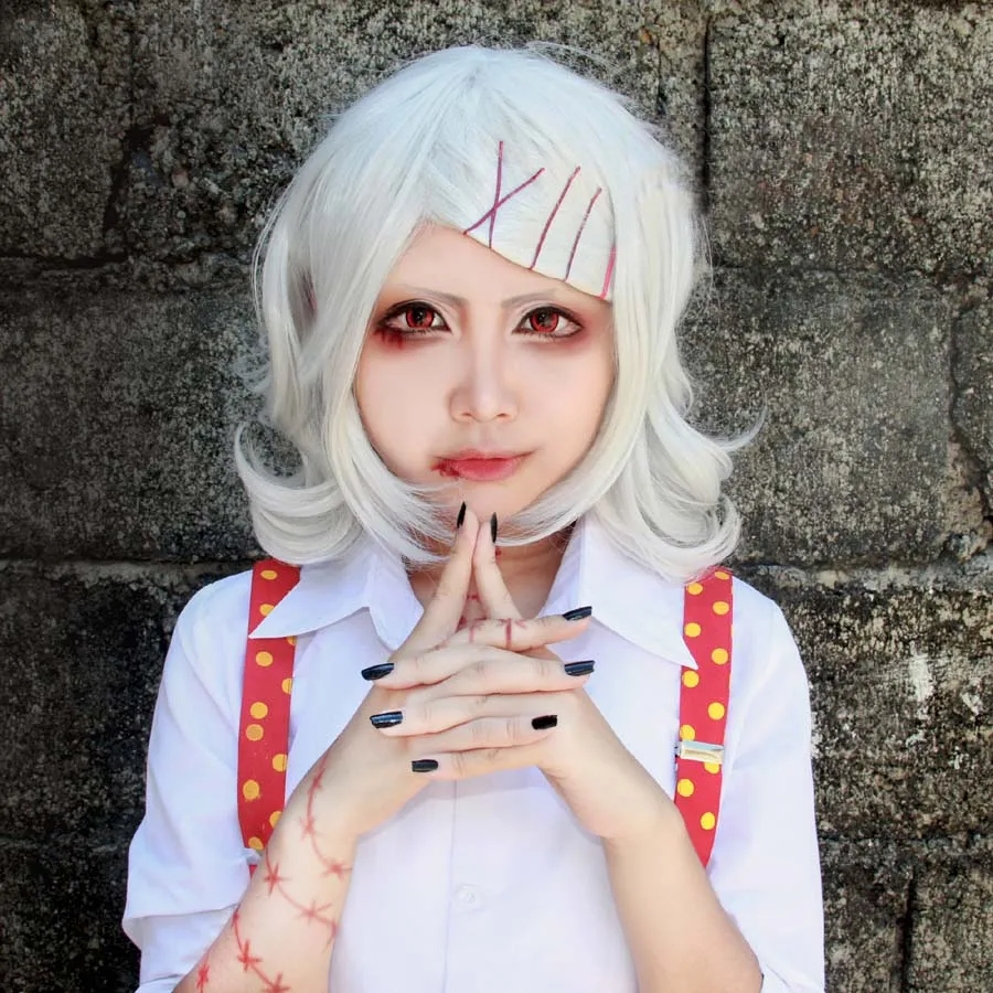 Аниме Tokyo Ghoul Juzo Suzuya Juuzou натуральный белый термостойкий карнавальный костюм парик