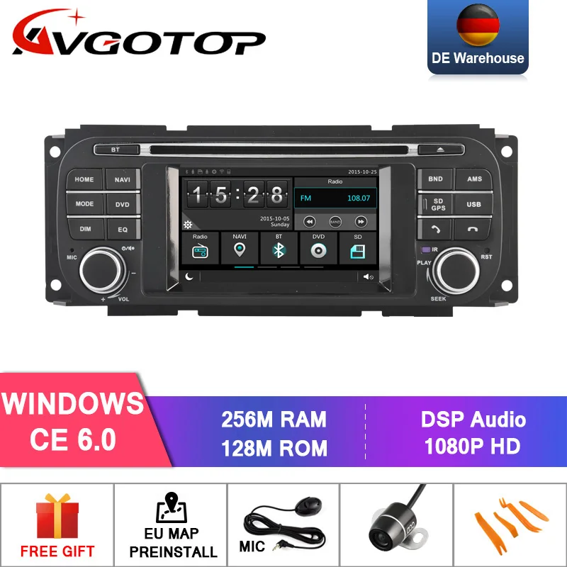 AVGOTOP автомобильный dvd-плеер для Chrysler Grand Voyager Windows CE 6,0 встроенный wifi Автомобильный видеорегистратор с радио/wifi+ DSP+ DAB+ OBD