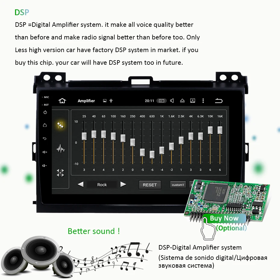 Excellent 64G DSP Android 9.0 IPS Car GPS for Toyota LAND CRUISE Prado 120 2003-2009 Lexus GX470 Multimedia Navigation Stereo Radio No DVD 3