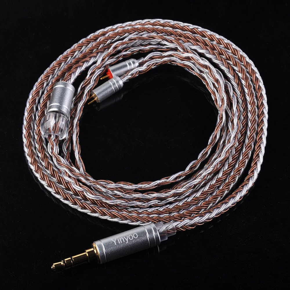 

DIY 0.78mm 2 Pin Upgrade Cable for Weston TFZ 1964 W4r Um3x for KZ ZS10 AS10 HQ12 Earphone Silver Plate with Mic for Android IOS