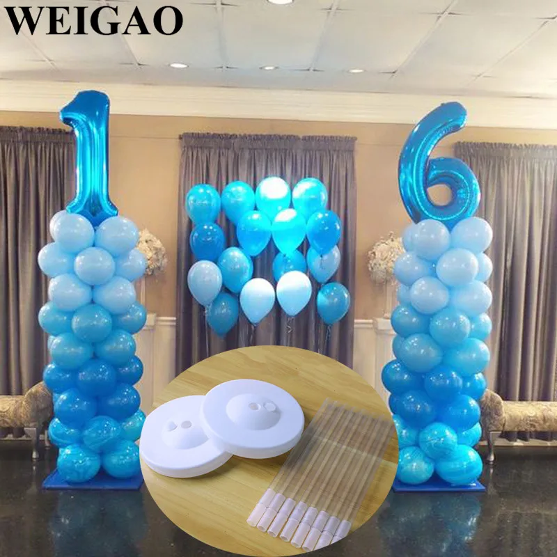 

WEIGAO DIY Balloon Column Stand with Base and Tube Birthday Party Balloons Accessories Plastic Balloon Tower Stand Air Ballons