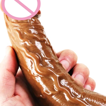 Inflated Enlargement Faked Dildos Real Feeling Artificial Penis G-spot Vagina Stimulation Bullet Expanded Anal Plugs Red Glans 2