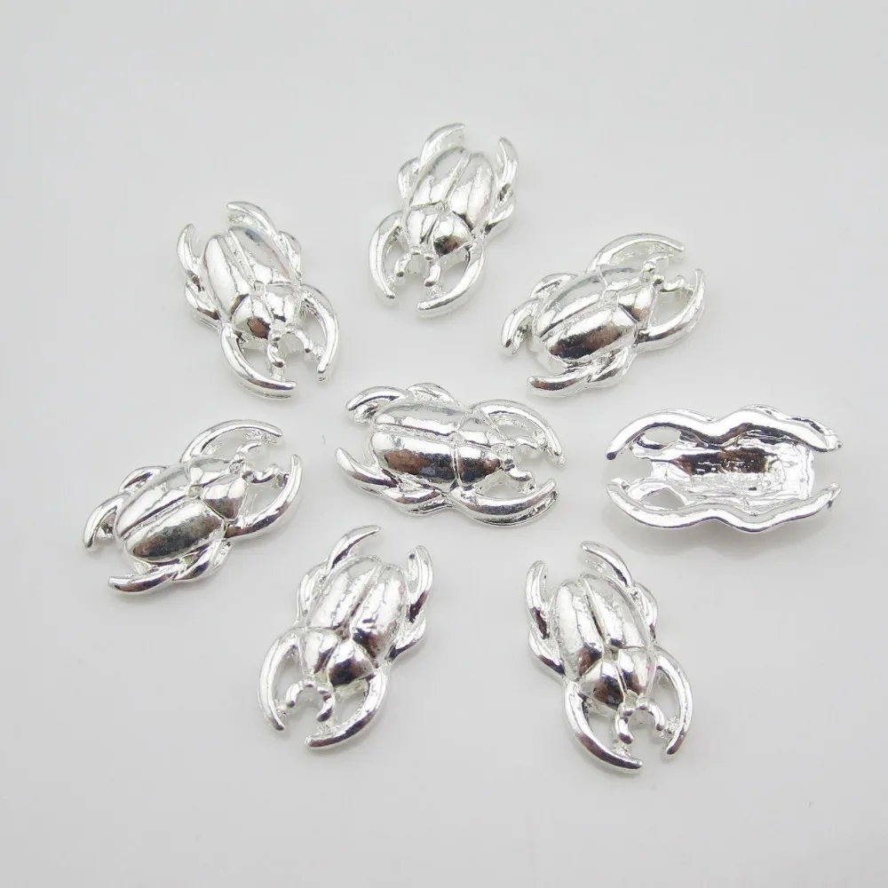 10 шт. золото/серебро скарабей ногтей амулеты dcoration ongle сплава Поставки AM428|alloy nail|nail