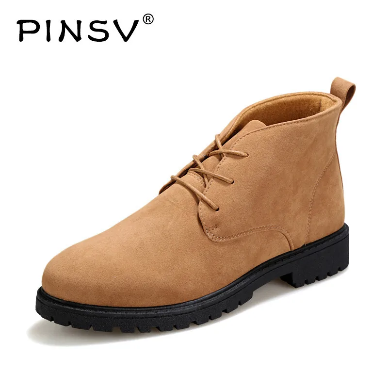 Acheter PINSV Troupeau Hommes Automne Hiver Bottes Nouvelle Arrivée Plat Cheville Bottes de Neige Mâle Étanche Chaussures Pour Hommes Taille 39 44