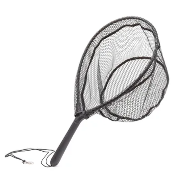 

Fly Fishing Net Aluminum Alloy Frame Large Mesh Ultralight Fishing Tackle with Lanyard Rope