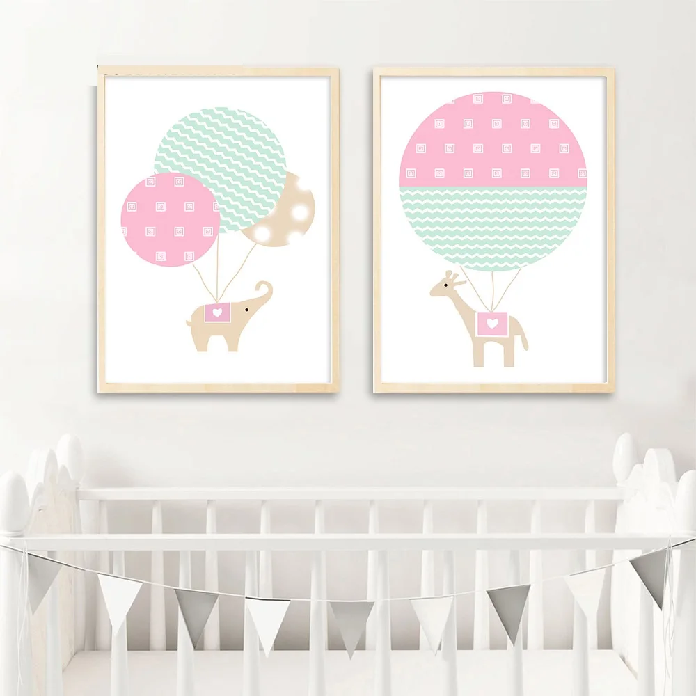 Dream-Big-Cartoon-Animal-Wall-Art-Canvas-Poster-Elephant-Balloon-Nursery-Quote-Prints-Painting-Picture-Baby(3)