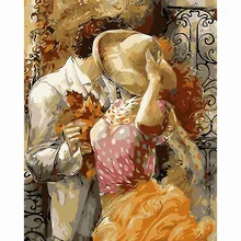 Декор комнаты сладкая любовь поцелуй Картина маслом картины по номерам цифровые фотографии окраска вручную уникальный подарок украшение дома