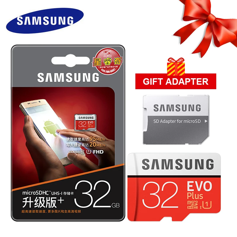 Samsung EVO+ карты памяти 64 Гб EVO plus UHS-3 128 ГБ 256 Гб класс 10 Micro SD карта 32 Гб microsd UHS-I TF карта Бесплатный подарок SD адаптер