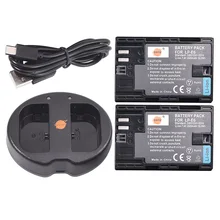 DSTE 2 шт. 2600 мАч LP-E6 LP-E6N lp e6n Батарея с двумя USB Зарядное устройство для Canon EOS 5DS R 5D Mark II 5D Mark III 6D 7D 60D 60Da