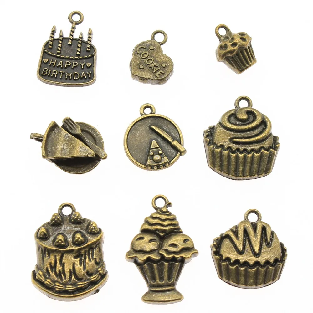 100 г Смешанные антикварные бронзовые европейские браслеты, Очаровательные Подвески, модные ювелирные изделия для изготовления самодельных шармов ручной работы