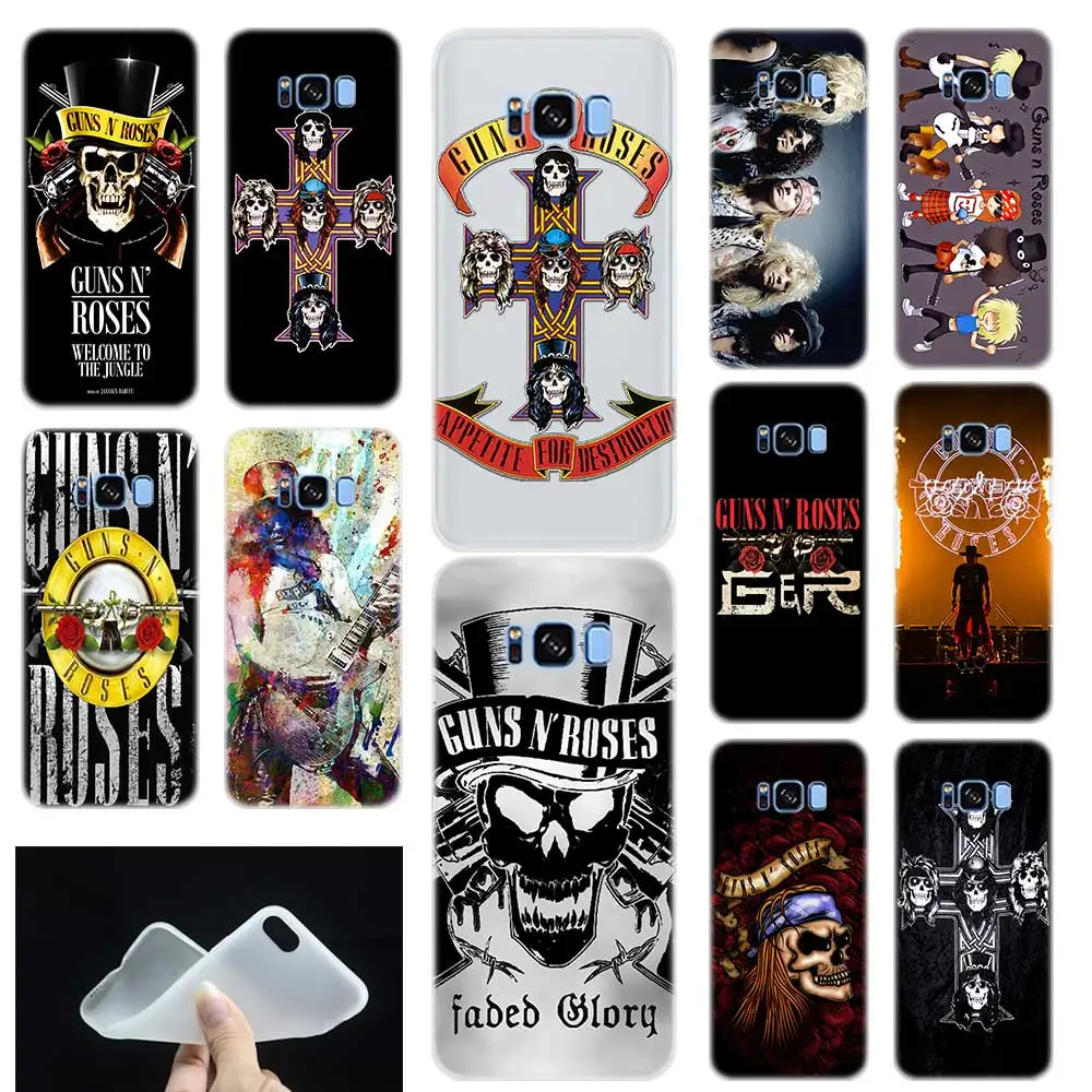 Плакат "guns n roses Мягкие TPU силиконовые телефон задняя крышка для Samsung Galaxy S6 S7 край S8 S9 плюс S10 плюс lite Примечание 8 9