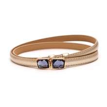 2016 Fashion brand leather women belt Rhinestone Pin buckle Vintage belts for women Color White red blue Black