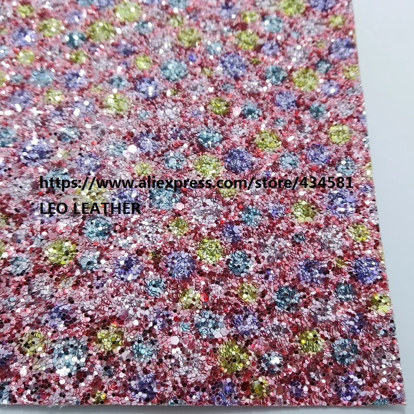 Buy 2pcs 21x29cm Mixed Color Chunky Glitter Leather