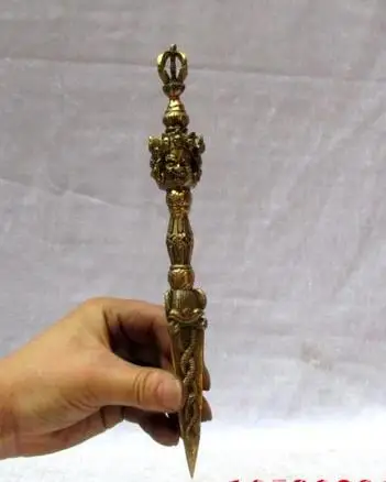 

Rare Old Tibet copper Buddhist instruments,Three faces of Buddha face, free shipping