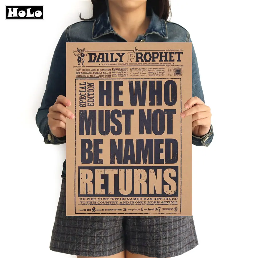 

Vintage Poster Daily Prophet Kraft Paper Movie magic Retro Movie Wall Stickers NOT BE NAMED Poster FTD 42x30cm