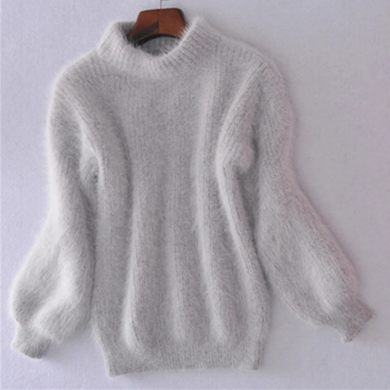 Новое поступление женский осенне-зимний свитер вязаный рукав-фонарик женский джемпер сплошной 9 цвета пуловеры