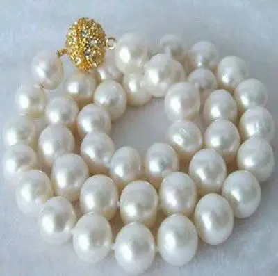 

DD Wholesale FREE SHIPPING Natural rare 12-13MM SOUTH SEA WHITE PEARL NECKLACE 18inch
