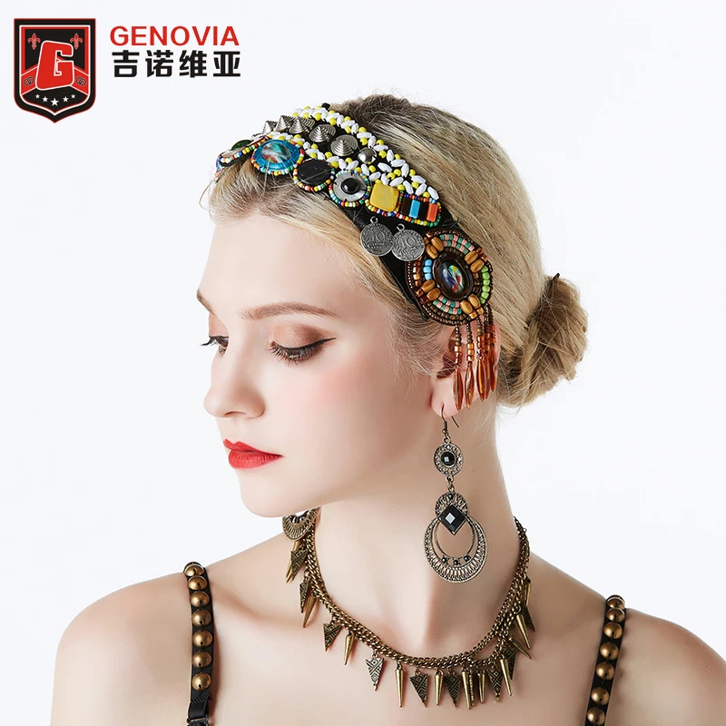 

2019 Tribal Style ATS Belly Dance Accessory Women Headpieces Dance Headbands Gypsy Vintage Headbands