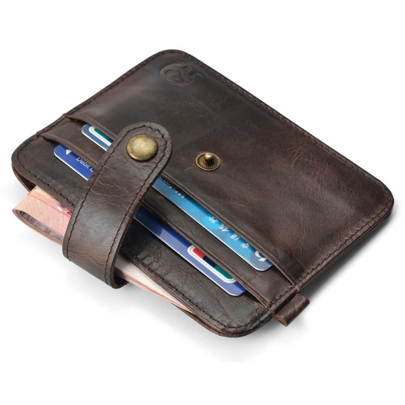 

NEW Genuine Leather Thin Card Case Purse Billfold Credit Cards Holder Bag Mini Wallet Key Holder for Bank Cards Pack Cash Pocket